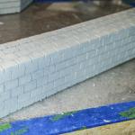 Cut stone pier for bridges - For O and S Scales