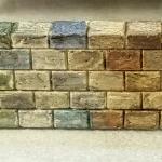 Cut stone wall - painted for rocks in 2  different areas of the country

Stones are 1/4" high and 3/8" long